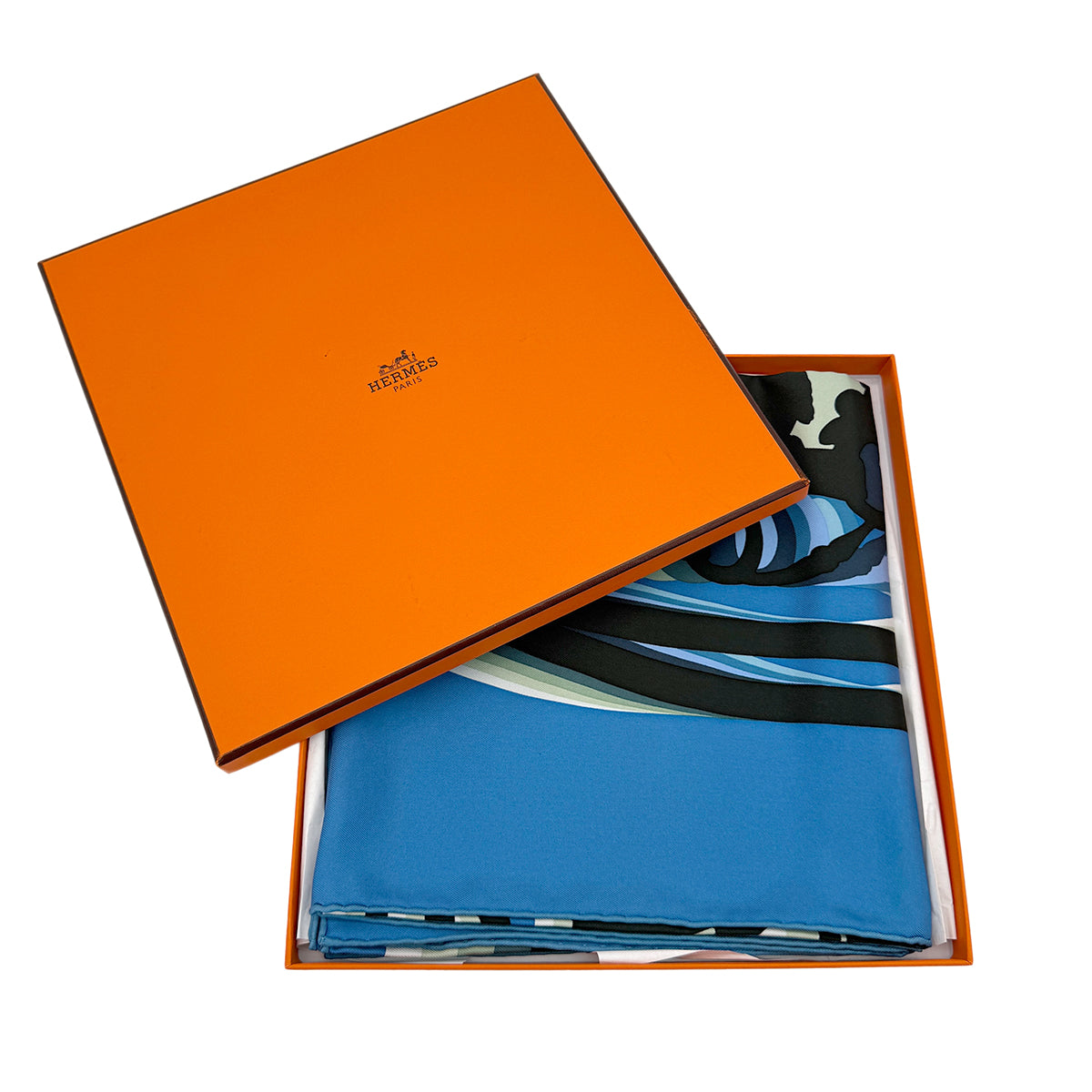 HERMES CARRE BRIDES DE GALA SCARF SILK BLUE 90279960