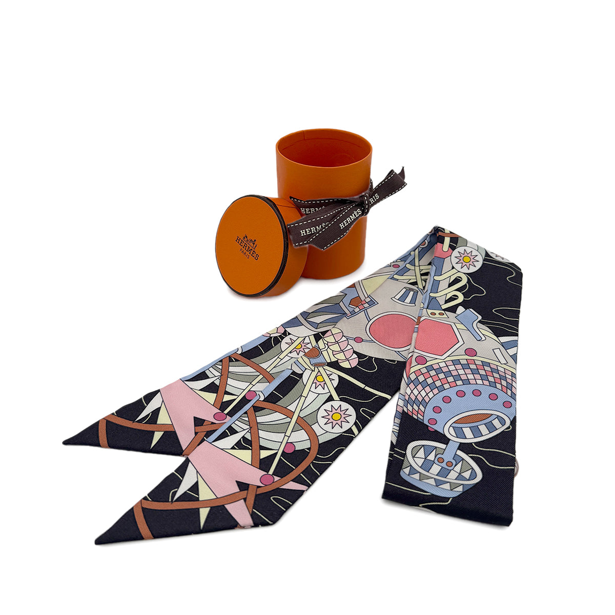 HERMES TWILLY ODYSSEY SCARF MULTICOLOR SILK 90279962