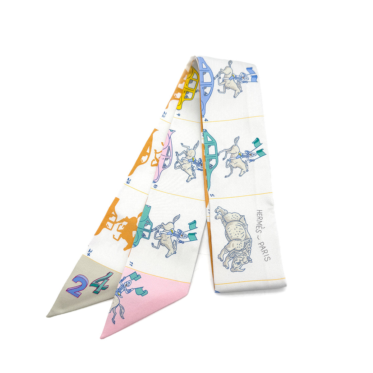 HERMES TWILLY PARADE CG SCARF MULTICOLOR SILK 90279971