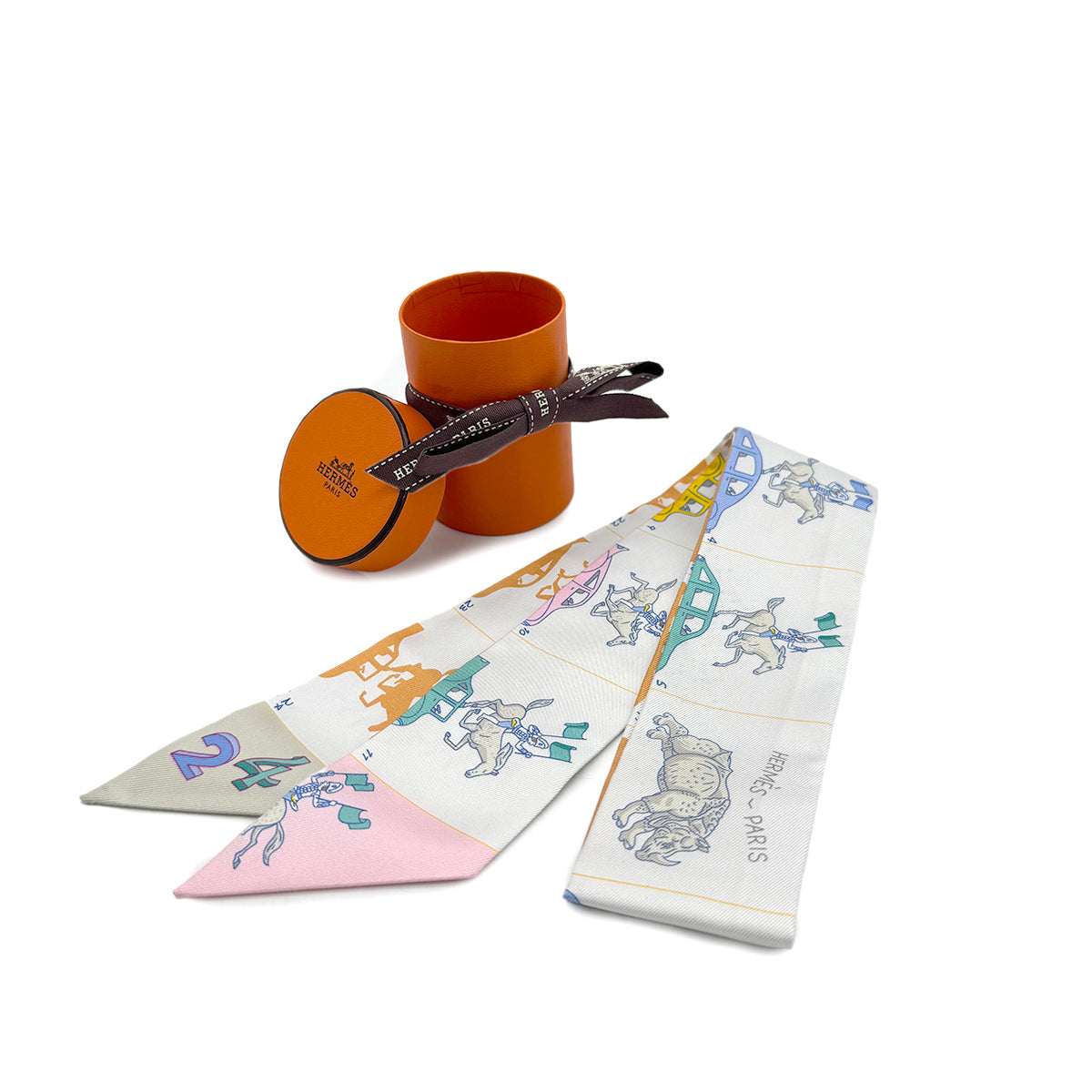 HERMES TWILLY PARADE CG SCARF MULTICOLOR SILK 90279971