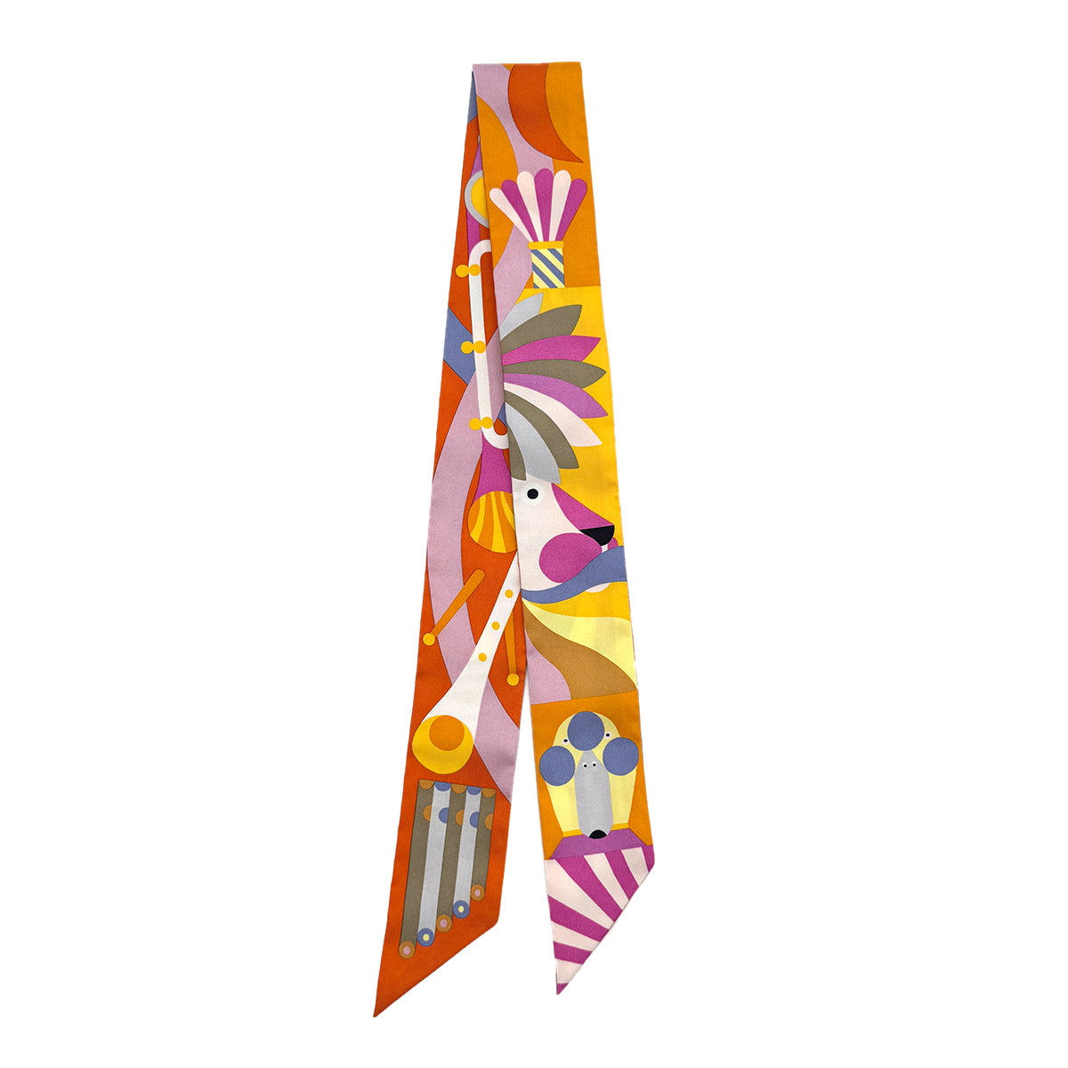 HERMES TWILLY PARADE EN FANFARE SCARF MULTICOLOR SILK 90279976