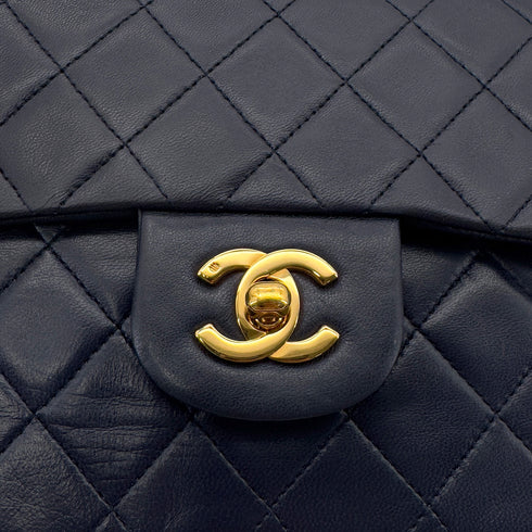 CHANEL VINTAGE CLASSIC FLAP SMALL CHAIN SHOULDER BAG NAVY LAMB SKIN 90280280 - PURPOSE
