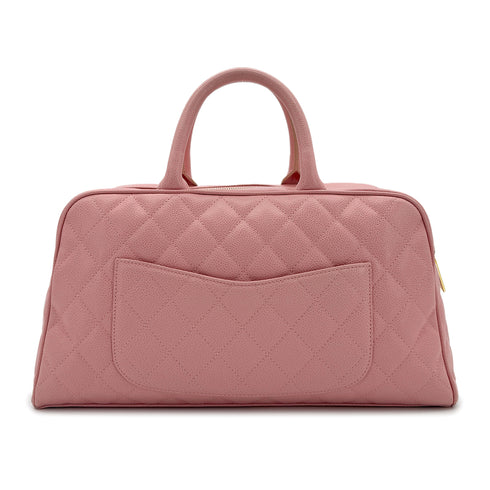CHANEL VINTAGE MATELASSE COCOMARK BOSTON HAND BAG PINK CAVIAR SKIN 90280285 - PURPOSE