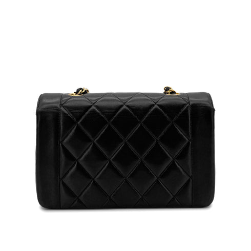 CHANEL VINTAGE DIANA SMALL CHAIN SHOULDER BAG BLACK LAMB SKIN 90280288 - PURPOSE