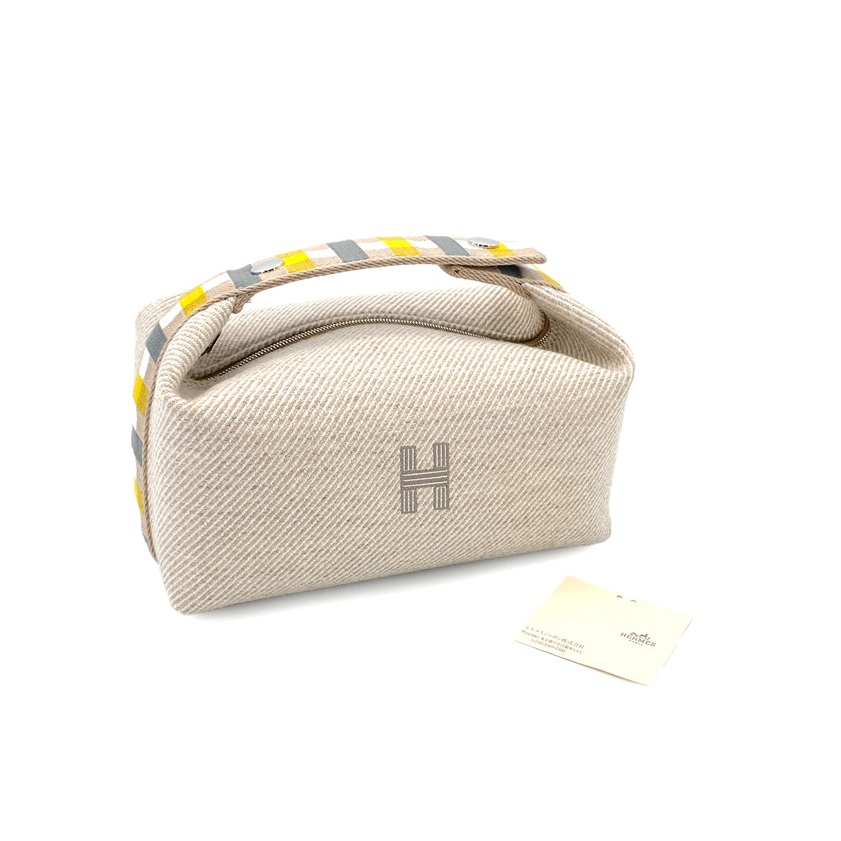 HERMES BRIDE A BRAC PM AU CARRE SEIGLE TOILE H POUCH HAND BAG 90280289