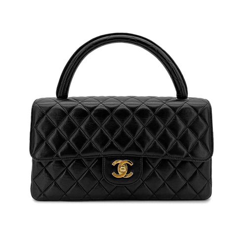 CHANEL VINTAGE PARENT-CHILD HAND BAG PARENTS ONLY BLACK LAMB SKIN 90280299 - PURPOSE