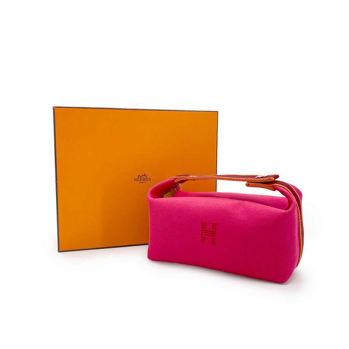 HERMES BRIDE A BRAC PM HIBISCUS TOILE H POUCH HAND BAG 90280303