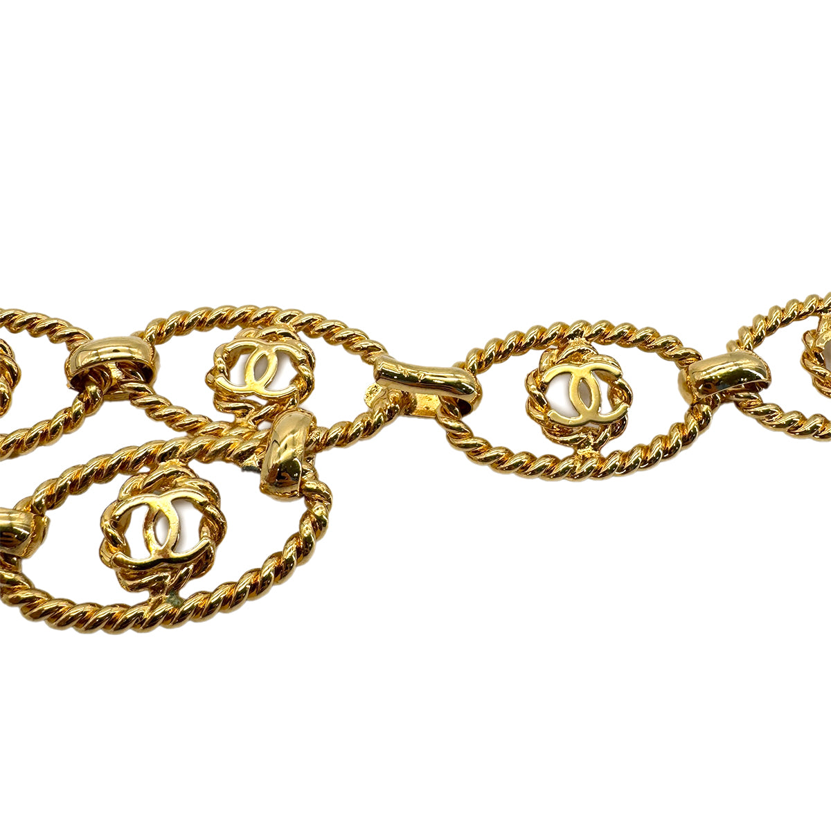 CHANEL VINTAGE CHAIN BELT COCOMARK TWIST GOLD ACCESSORY 29 90280314