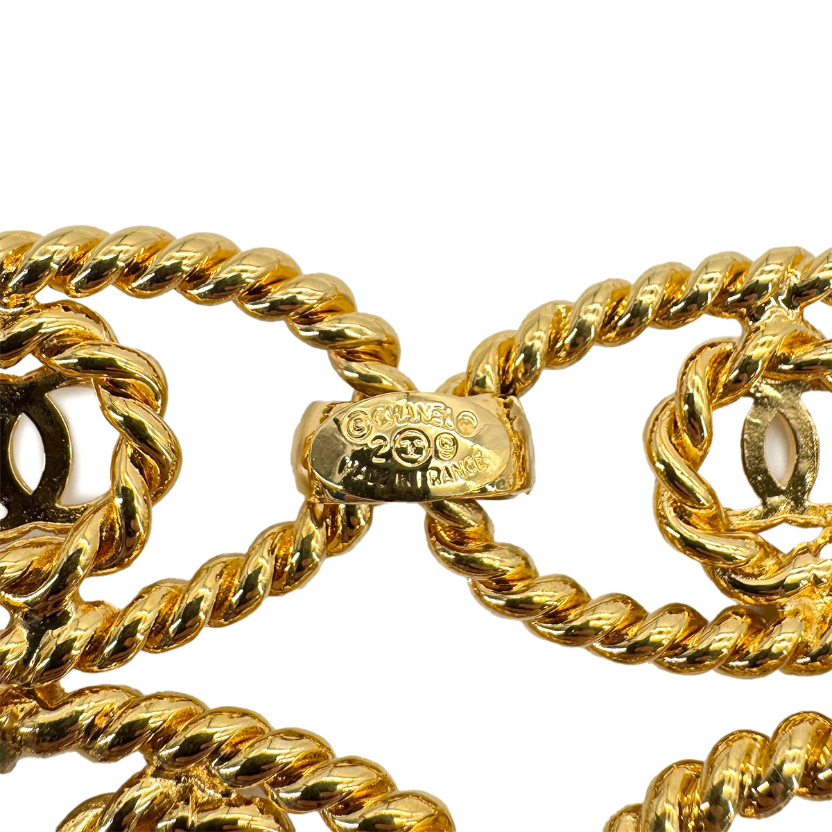 CHANEL VINTAGE CHAIN BELT COCOMARK TWIST GOLD ACCESSORY 29 90280314