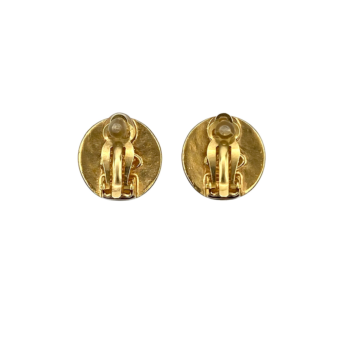 CHANEL VINTAGE EARRINGS LOGO ROUND ACCESSORY 99A 90280321