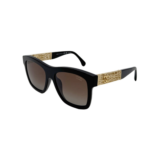 CHANEL SUNGLASSES COCOMARK BLACK GOLD EYEWEAR 90280469
