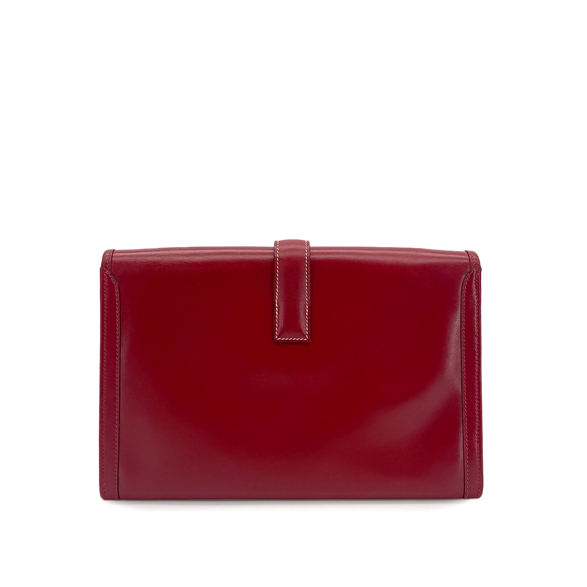 HERMES JIGE PM ROUGE VIF BOXCALF CLUTCH BAG 〇R 90280502