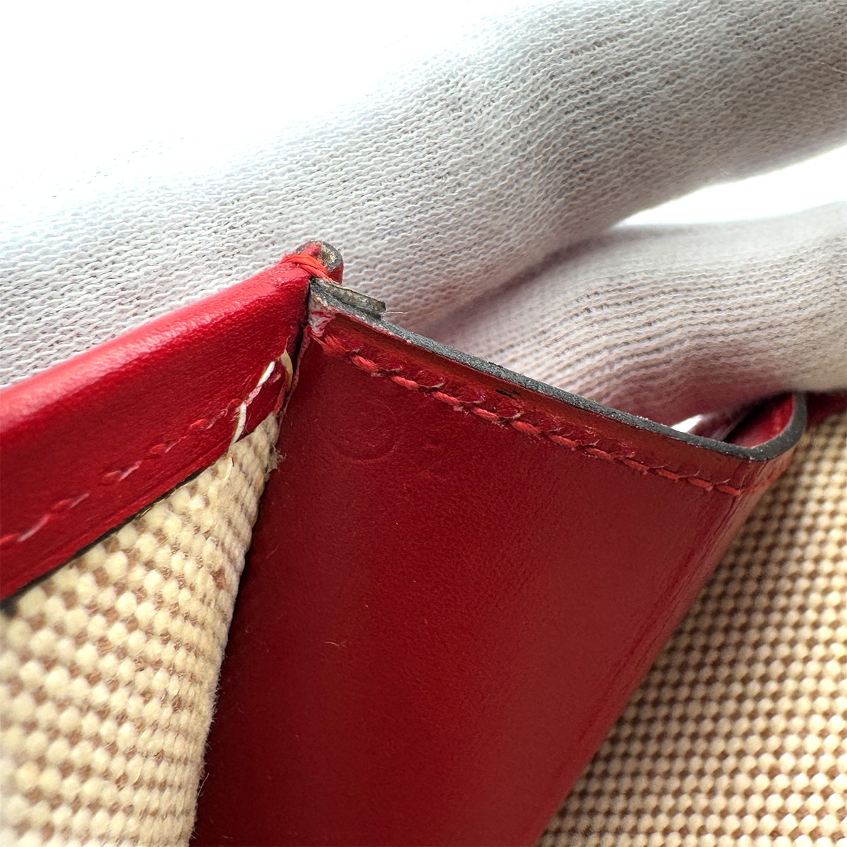 HERMES JIGE PM ROUGE VIF BOXCALF CLUTCH BAG 〇R 90280502