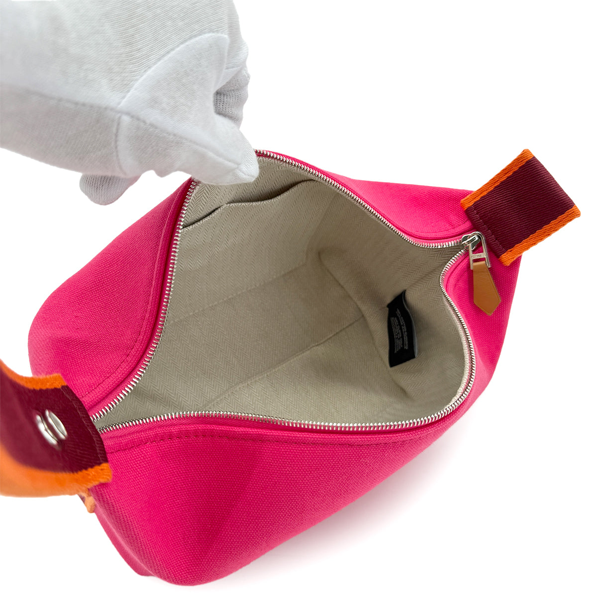 HERMES BRIDE A BRAC PM HIBISCUS TOILE H POUCH HAND BAG 90280518