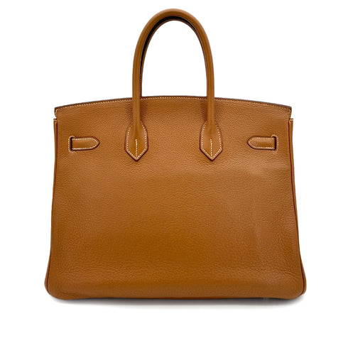 HERMES BIRKIN 35 GOLD TAURILLON CLEMENCE HAND BAG □L SHW 90280531