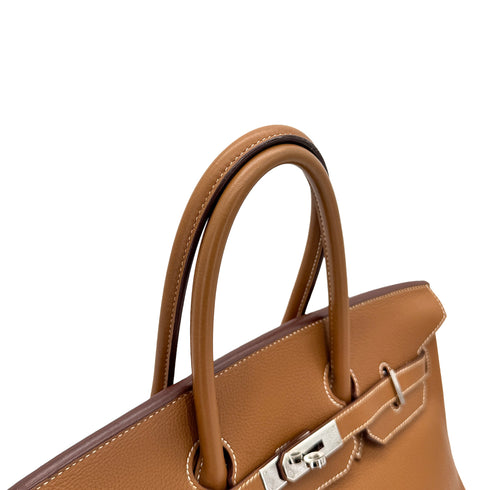 HERMES BIRKIN 35 GOLD TAURILLON CLEMENCE HAND BAG □L SHW 90280531