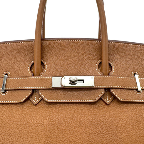HERMES BIRKIN 35 GOLD TAURILLON CLEMENCE HAND BAG □L SHW 90280531