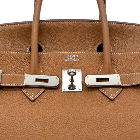 HERMES BIRKIN 35 GOLD TAURILLON CLEMENCE HAND BAG □L SHW 90280531
