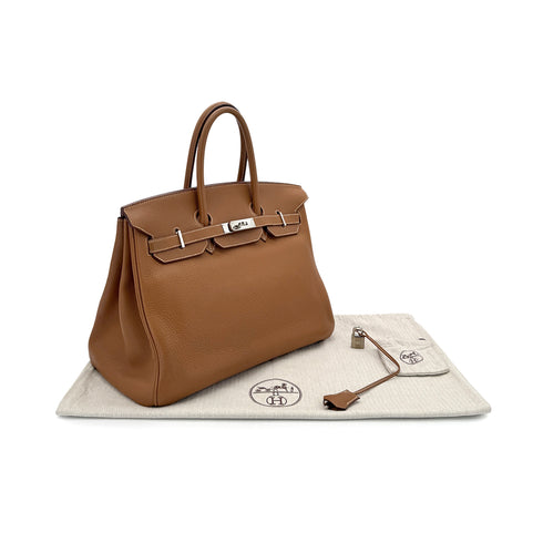 HERMES BIRKIN 35 GOLD TAURILLON CLEMENCE HAND BAG □L SHW 90280531