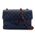 CHANEL VINTAGE MATELASSE TORTOISESHELL CHAIN SHOULDER BAG NAVY LAMB SKIN 90280642 - PURPOSE