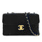 CHANEL VINTAGE CHEVRON CHAIN SHOULDER BAG BLACK VELOR 90280645 - PURPOSE