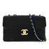CHANEL VINTAGE CHEVRON CHAIN SHOULDER BAG BLACK VELOR 90280645 - PURPOSE