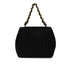 CHANEL VINTAGE DOUBLE CHAIN HAND BAG BLACK VELOUR 90280646 - PURPOSE