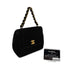 CHANEL VINTAGE DOUBLE CHAIN HAND BAG BLACK VELOUR 90280646 - PURPOSE