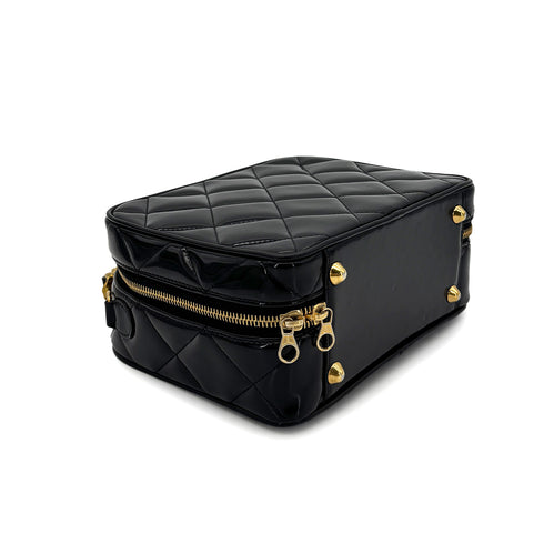 CHANEL VINTAGE VANITY CHAIN SHOULDER BAG BLACK ENAMEL 90280648 - PURPOSE