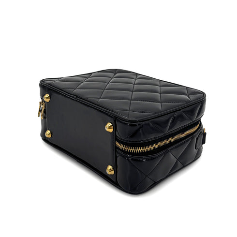 CHANEL VINTAGE VANITY CHAIN SHOULDER BAG BLACK ENAMEL 90280648 - PURPOSE