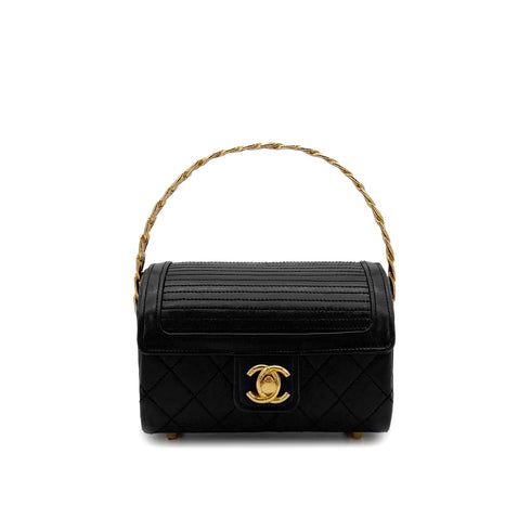 CHANEL VINTAGE MINI CHAIN HAND BAG BLACK LAMB SKIN 90280710 - PURPOSE
