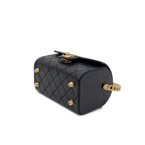CHANEL VINTAGE MINI CHAIN HAND BAG BLACK LAMB SKIN 90280710 - PURPOSE
