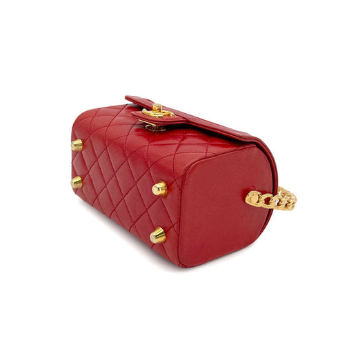 CHANEL VINTAGE CHAIN HAND BAG RED LAMB SKIN 90280711 - PURPOSE