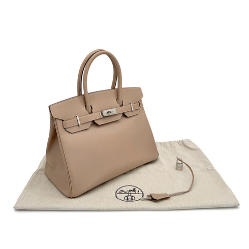 HERMES BIRKIN 30 ARGILE VEAU TADELAKT HAND BAG □Q GUILLOCHE HARDWARE 90280717 - PURPOSE