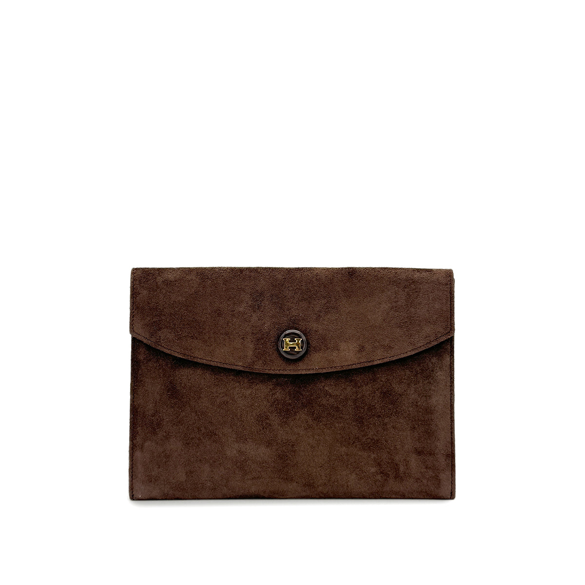 HERMES POCHETTE RIO BROWN DEBRIS CLUTCH BAG 〇K 90281204