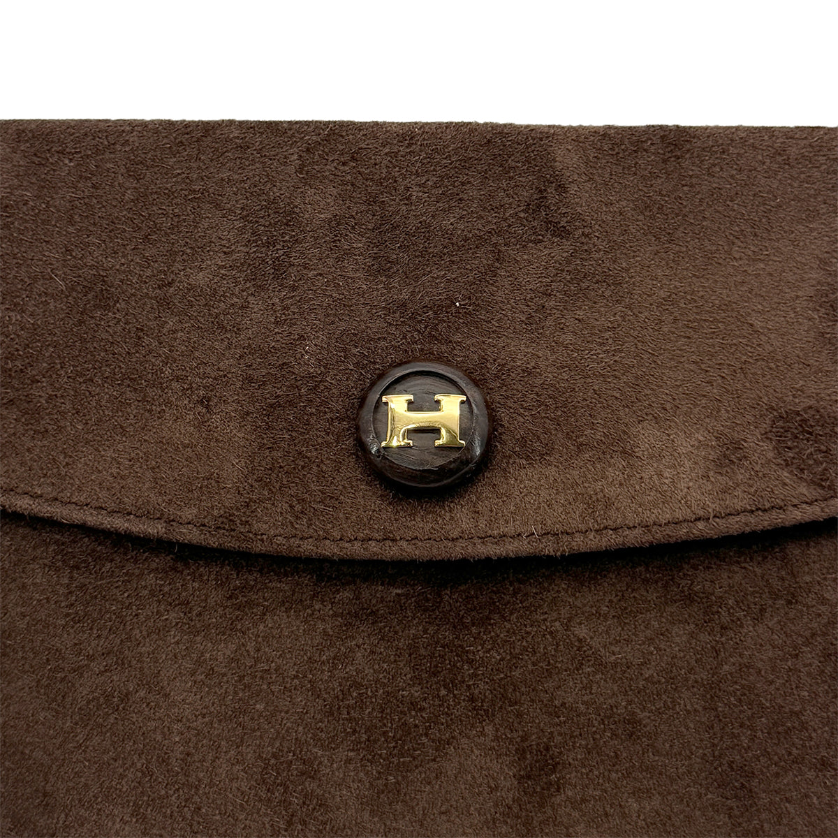 HERMES POCHETTE RIO BROWN DEBRIS CLUTCH BAG 〇K 90281204