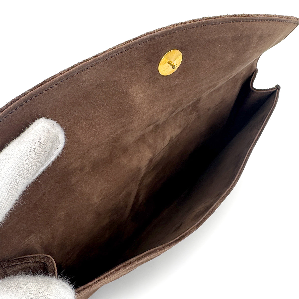 HERMES POCHETTE RIO BROWN DEBRIS CLUTCH BAG 〇K 90281204
