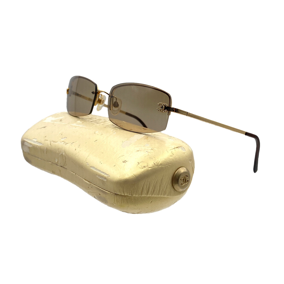 CHANEL VINTAGE SUNGLASSES COCOMARK BROWN EYEWEAR 90281206