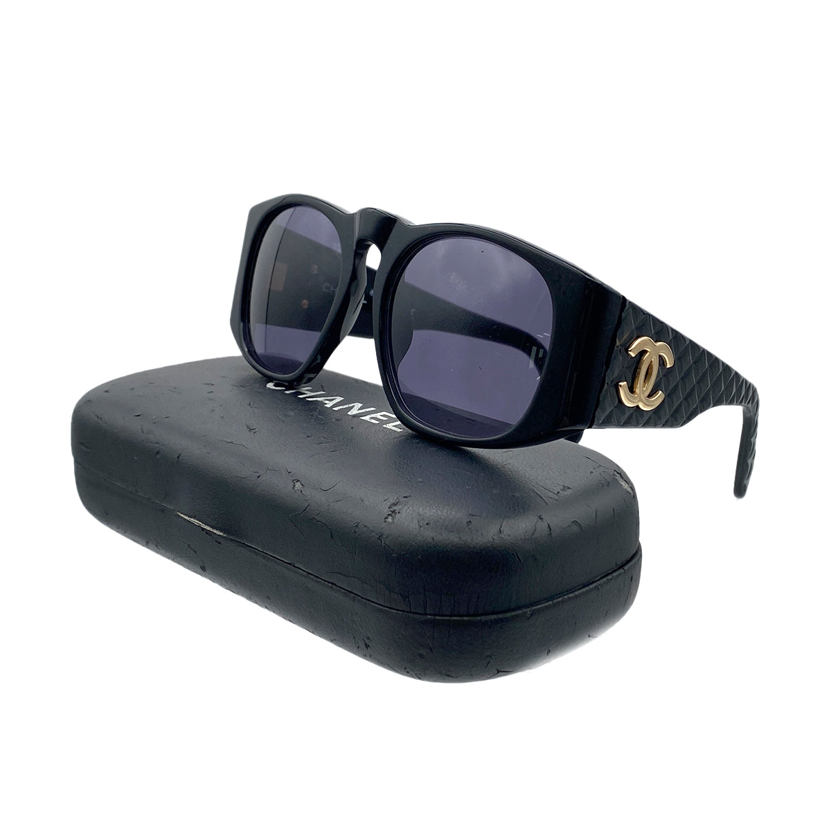 CHANEL VINTAGE SUNGLASSES COCOMARK BLACK EYEWEAR 90281213
