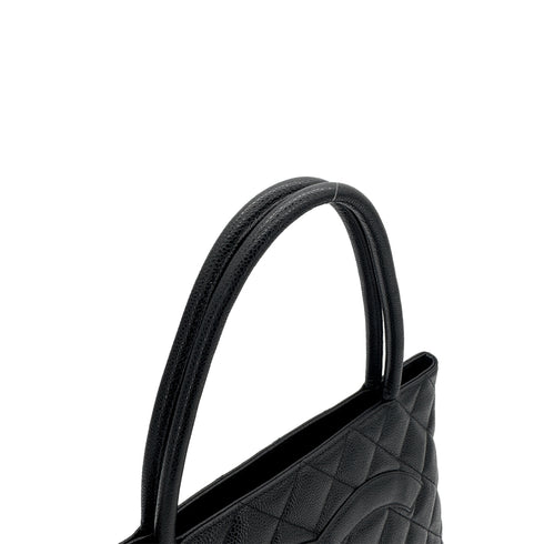 CHANEL VINTAGE MEDALLION TOTE BAG BLACK CAVIAR SKIN 90281243 - PURPOSE