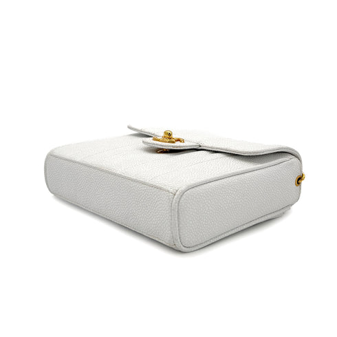 CHANEL VINTAGE MADEMOISELLE BIJOU CHAIN SHOULDER BAG WHITE CAVIAR SKIN 90281244 - PURPOSE