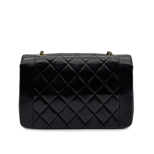 CHANEL VINTAGE DIANA MEDIUM CHAIN SHOULDER BAG BLACK LAMB SKIN 90281258 - PURPOSE