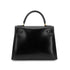 HERMES KELLY 28 SELLIER BLACK BOXCALF HAND SHOULDER BAG □C GHW 90281407 - PURPOSE