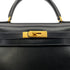 HERMES KELLY 28 SELLIER BLACK BOXCALF HAND SHOULDER BAG □C GHW 90281407 - PURPOSE
