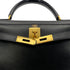 HERMES KELLY 28 SELLIER BLACK BOXCALF HAND SHOULDER BAG □C GHW 90281407 - PURPOSE