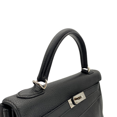 HERMES KELLY 32 RETOURNE BLACK TAURILLON CLEMENCE HAND SHOULDER BAG □O SHW 90289600 - PURPOSE