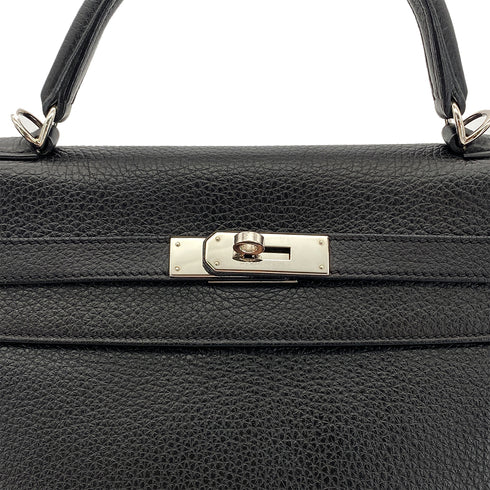 HERMES KELLY 32 RETOURNE BLACK TAURILLON CLEMENCE HAND SHOULDER BAG □O SHW 90289600 - PURPOSE