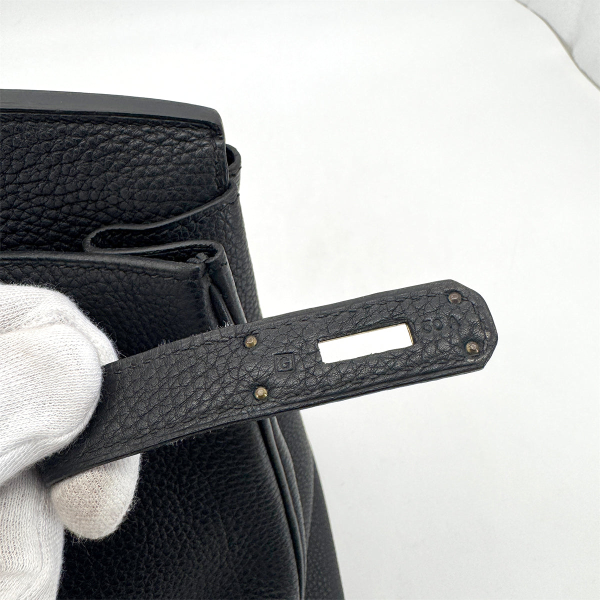 HERMES BIRKIN 35 BLACK TOGO HAND BAG □G GHW 90281427