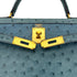 HERMES KELLY 28 SELLIER BLUE JEAN OSTRICH HAND SHOULDER BAG 〇Z GHW 90281428 - PURPOSE