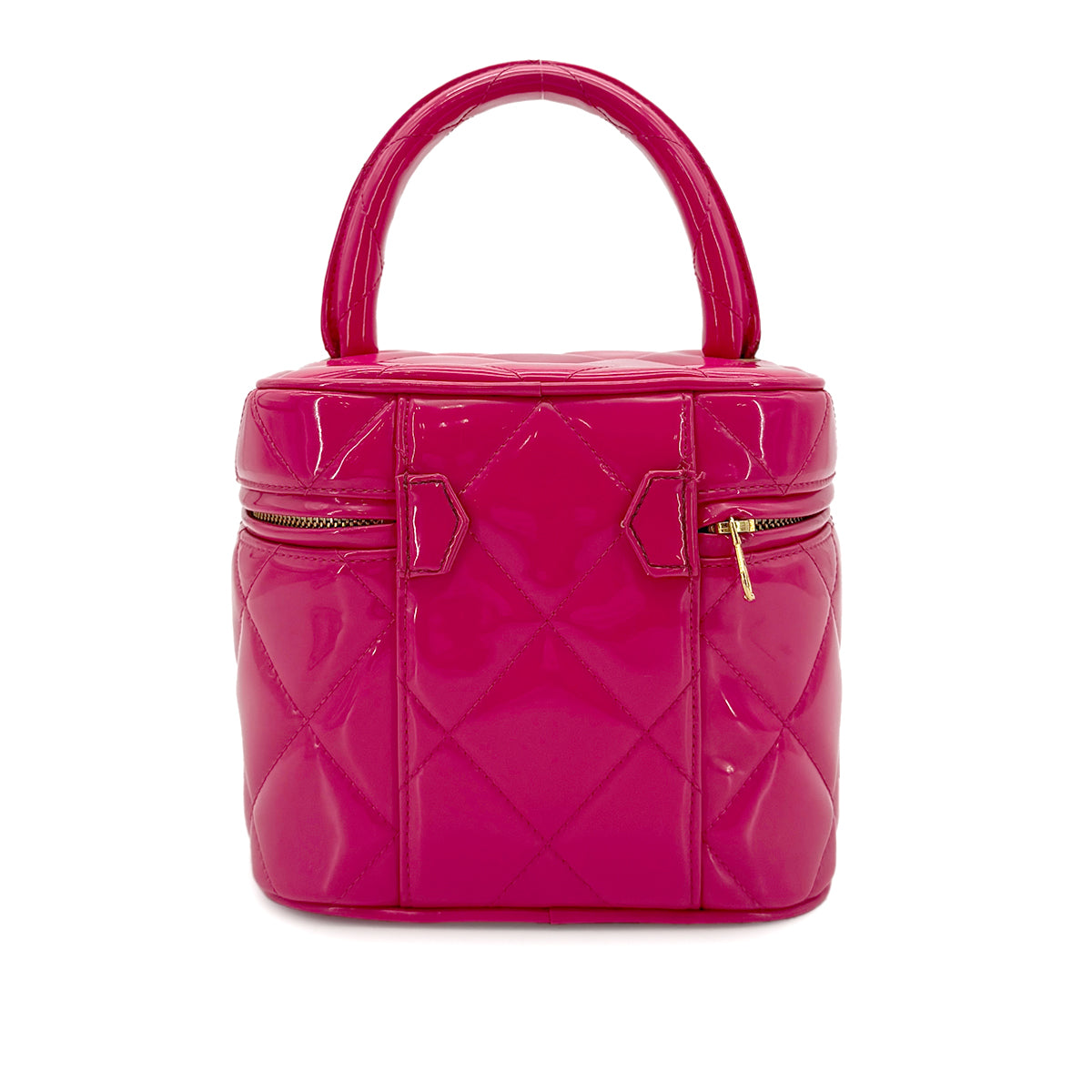 CHANEL VINTAGE MATELASSE VANITY HAND BAG PINK ENAMEL 90281432